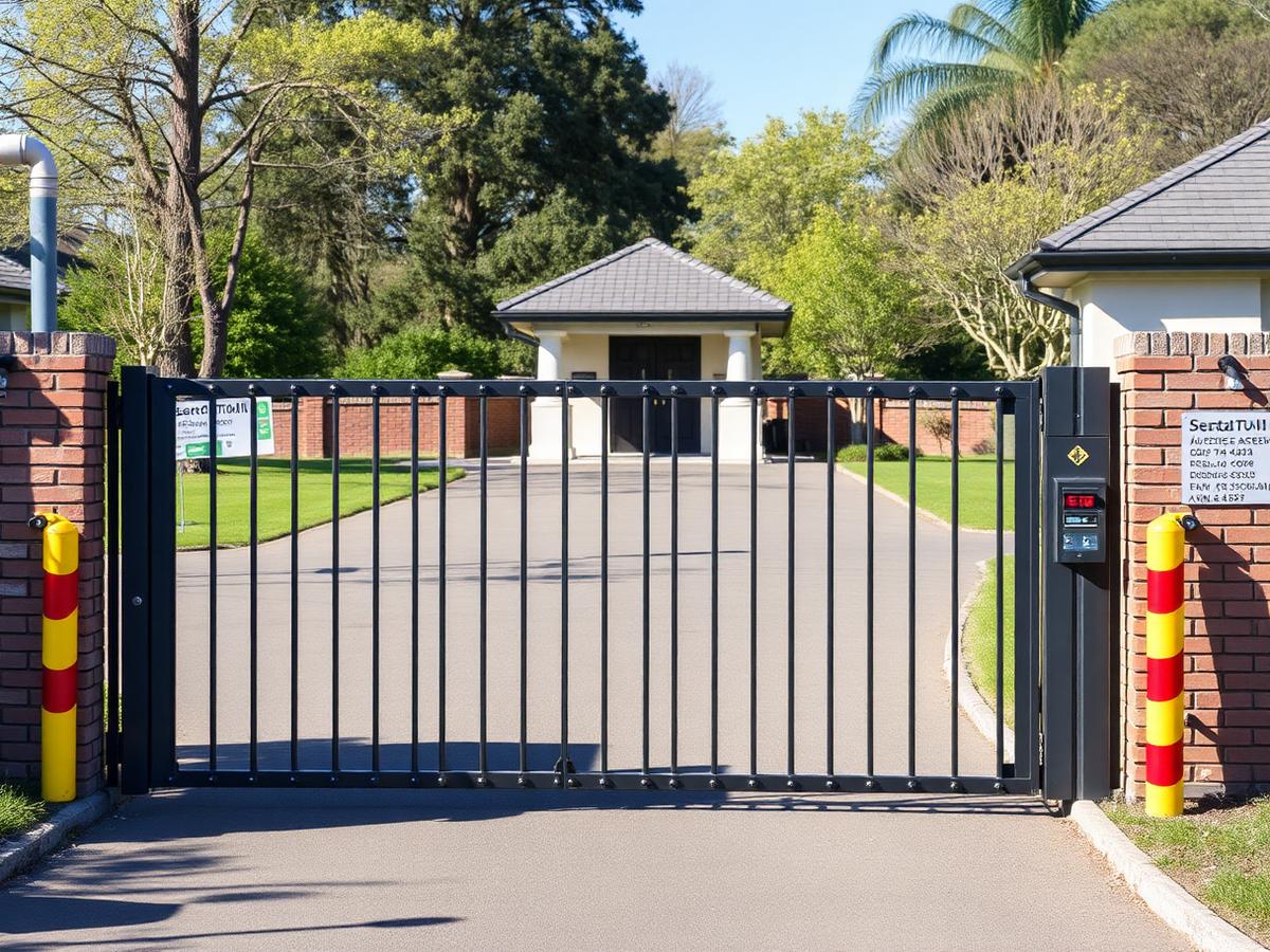 Estate boom gate with access control